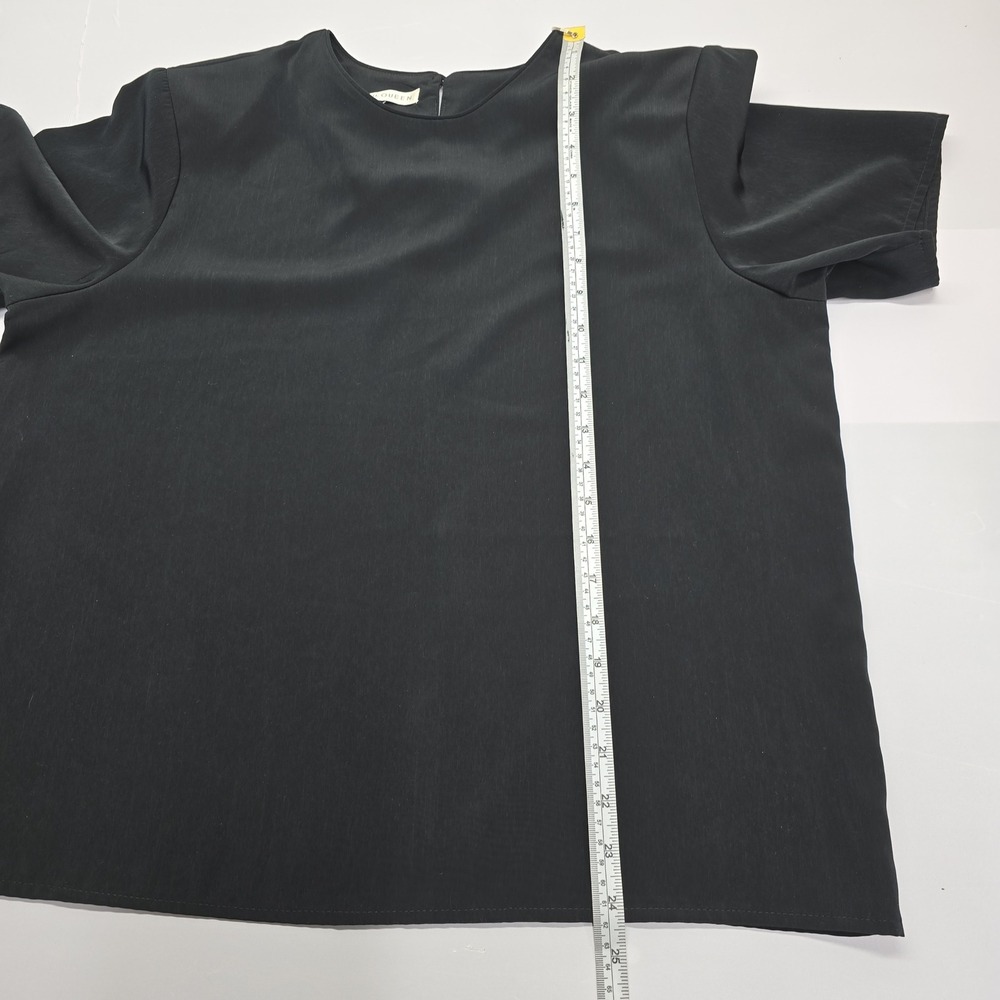 Jack Mulqueen Womens Black Short Sleeve Blouse Crew Neck Keyhole Back Top - Picture 4 of 5